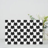 Black Cat Pattern. Briefpapier (Staand voorkant)