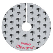 Black Cat Pattern Meowy kerst Kerstboom Rok (Voorkant)