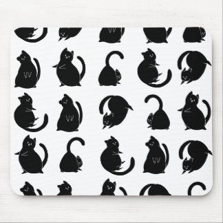 Black Cat Pattern Muismat