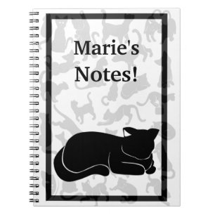 Black Cat Pattern Notitieboek