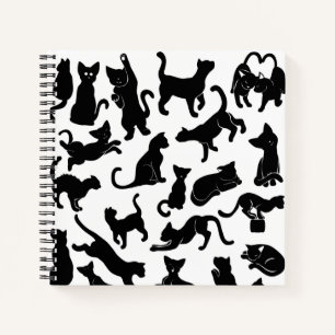 Black Cat Pattern Notitieboek