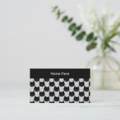 Black Cat Pattern op Light Grey. Visitekaartje (Staand voorkant)