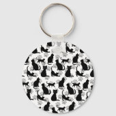 Black Cat Pattern Sleutelhanger (Voorkant)