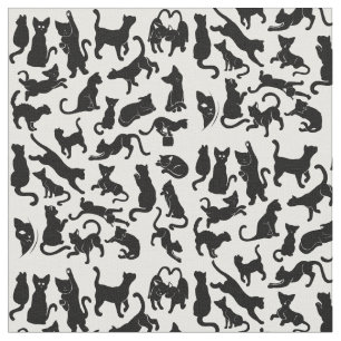 Black Cat Pattern Stof