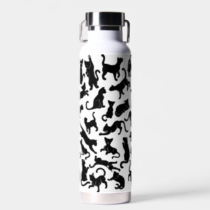 Black Cat Pattern Waterfles