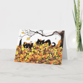 Black Cat Peeking in om u een gelukkig Halloween t Kaart