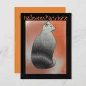 Black Cat personnalisable Halloween Invitation de  (Devant / Derrière)