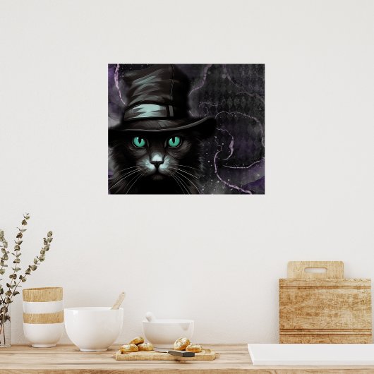 Black Cat Pet Argyle Alcoholinkt Poster (Keuken)