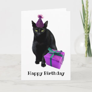 Black Cat Pet Gift Birthday Card Kaart
