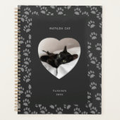 Black Cat Photo Heart Grey Empreinte de patte Plan (Devant)