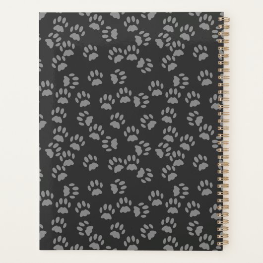 Black Cat Photo Heart Grey Empreinte de patte Plan (Dos)