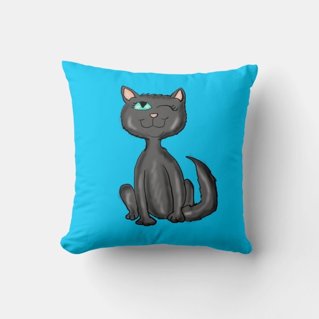 Black Cat Pillow Kussen (Voorkant)