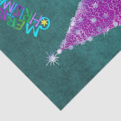 Black Cat Pink Silver Tree Colourful Christmas Tissuepapier (Detail)