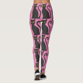 BLACK CAT PINK YOGA PANTS LEGGINGS (Dos)