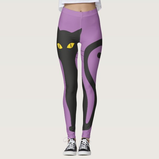 BLACK CAT & PINK YOGA PANTS leggings (Voorkant)
