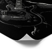 Black Cat Playing Electric Guitar Gothic Rocker  Poster (Hoek)