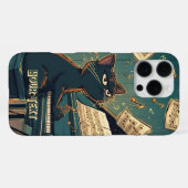 Black Cat Playing Piano Cool Pianist Gift iPhone Hoesje (Achterkant horizontaal)