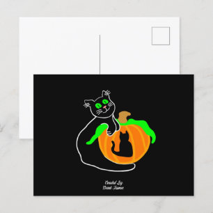 Black Cat pompoen Briefkaart