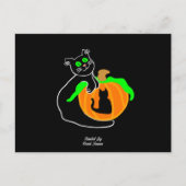 Black Cat pompoen Briefkaart (Voorkant)