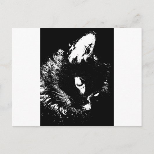 Black Cat Pop Art Briefkaart (Voorkant)