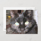 Black Cat Pop Art Briefkaart (Voorkant / Achterkant)
