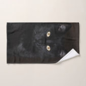 Black Cat Portrait Handdoek (Handdoek)