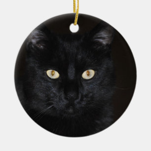 Black Cat Portrait Keramisch Ornament