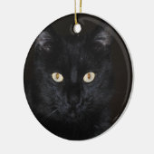 Black Cat Portrait Keramisch Ornament (Links)