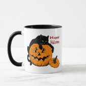 Black Cat Pumpkin Mok (Links)