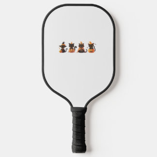 Black Cat Pumpkin Pickleball Paddle