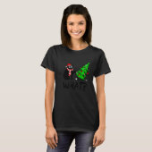 Black Cat Pushing Christmas Tree Over Cat What T-shirt (Voorkant volledig)