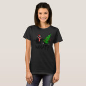 Black Cat Pushing-kerstboom over Cat What T-shirt (Voorkant volledig)