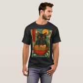 Black Cat Ramen Japanese Graphic Tees For Men Wome (Voorkant volledig)