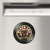 Black Cat Records Magnet – Retro Vinyl Jazz Cat Magneet (Insitu (Vaatwasser))