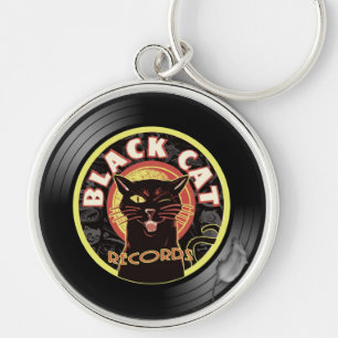 Black Cat Records Sleutelhanger – Retro Vinyl Jazz