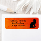 Black Cat Red Gothic Adresetiketten Etiket (Insitu)