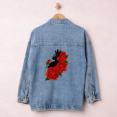 Black Cat Red Roses Paarse Denim Jacket (Hangar)
