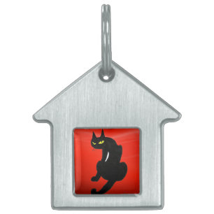 BLACK CAT, Red Ruby Huisdieren Naamplaatje