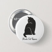 Black Cat Rescue Ronde Button 5,7 Cm (Voorkant /achterkant)