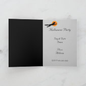 Black Cat Retro Custom Gevouwen Uitnodigingen (Binnen)