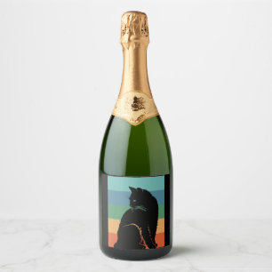 Black Cat Retro  Sparkling Wijnetiket