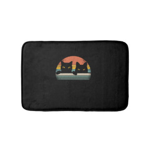 Black Cat Retro-stijl - Cat Lover-cadeau Badmat