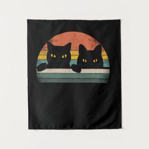 Black Cat  Retro-stijl - Cat Lover-cadeau Wandkleed