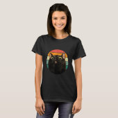 Black Cat Retro Style Cats Kitten T-shirt (Voorkant volledig)