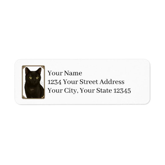 Black Cat Return Address Labels (Voorkant)