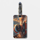 Black Cat Roller Onderzetter Kerst Bagagelabel (Achterkant verticaal)