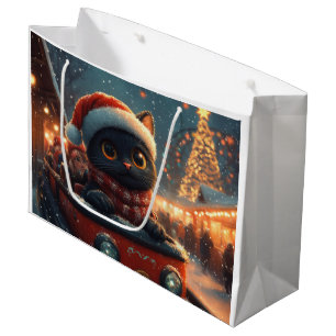 Black Cat Roller Onderzetter Kerst Groot Cadeauzakje