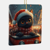 Black Cat Roller Onderzetter Kerst Keramisch Ornament (Rechts)