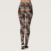 Black Cat Roller Onderzetter Kerst Leggings (Achterkant)