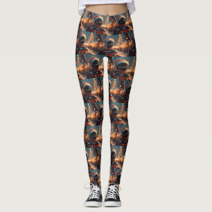 Black Cat Roller Onderzetter Kerst Leggings